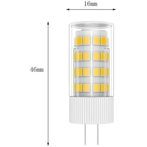 G4 5W LED-lampor, 51 SMD 2835 lysdioder, varmvit 3000K, motsvarar 50W halogenlampor, AC/DC 220V.