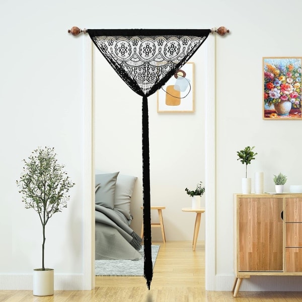 2 st Rumsavdelare Dörröppning Hippie Fönsterpanel Rumsavdelare Vägggardiner (39×79 tum/100×200 cm) white