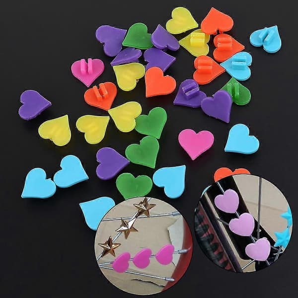 1 Pose Sykkel Eikeperler Dekor Fargerik Hjerteform Barn Sykkelhjul Klips