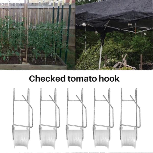 10 st Tomatstödskrokar, Tomatspaljévalsar med 15 m Rankstödstråd Växtvalsar
