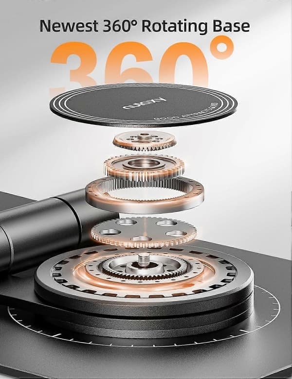 360° Roterende Telefonstativ, Fullt Justerbart Sammenleggbart Mobiltelefonholder Dock for Skrivebord, Tykt Dekselvennlig