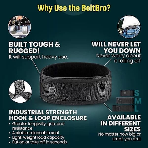 BeltBro Titanium Elastiskt Bälte Utan Spänne För Män Passar 1,5 Tums Bälteshällor, Komfort M