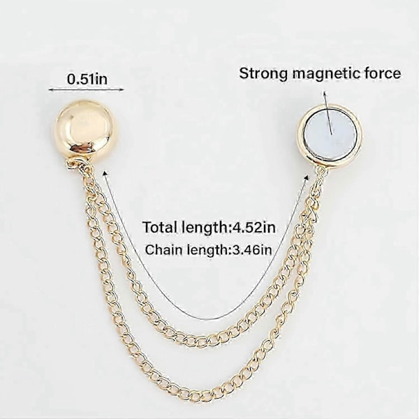 4 stk. Multifunksjonelle Magnetiske Klesklyper, Sterkeste Magnetiske Knapper, Flerbruks Magnetisk Brosje uten Nåler for Kvinner Silver