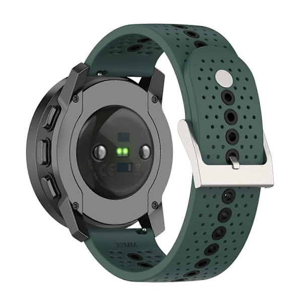 Farverig hul silikonerem til Suunto 9 Peak Olive Green Black