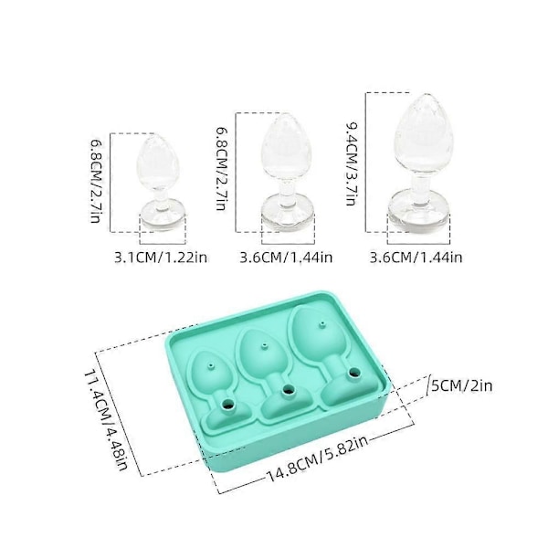 Prank Butt Plug-formede Isbiter Skuffer Silikonform for DIY Kake Sjokolade Godteri begie
