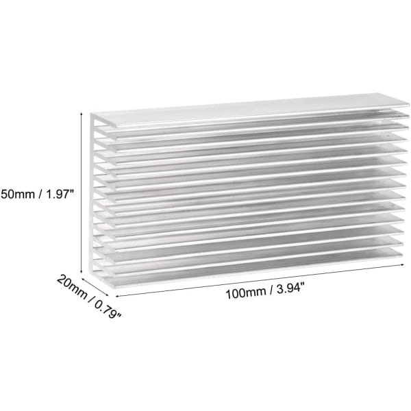 Elektronisk køler køleplade til MOS GPU IC Chip Sølv 100 x 50 x 20 mm