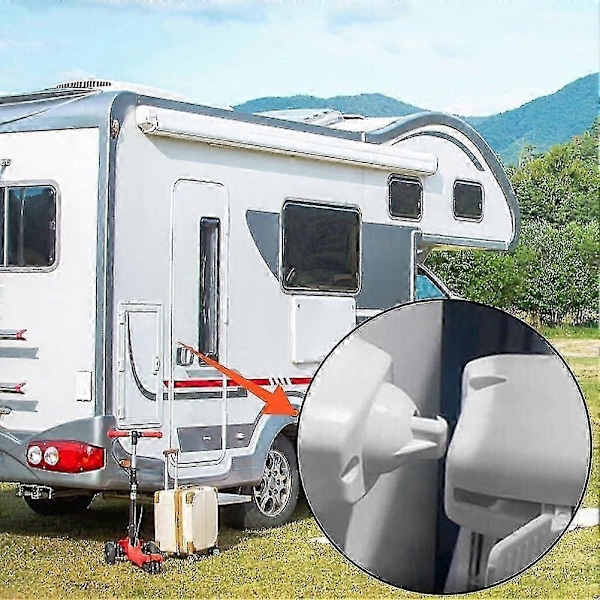 (1 par) Dørholderfang kompatibel med Coachman Elddis Campingvogn Autocamper Hvid Plastik, Campingvogn