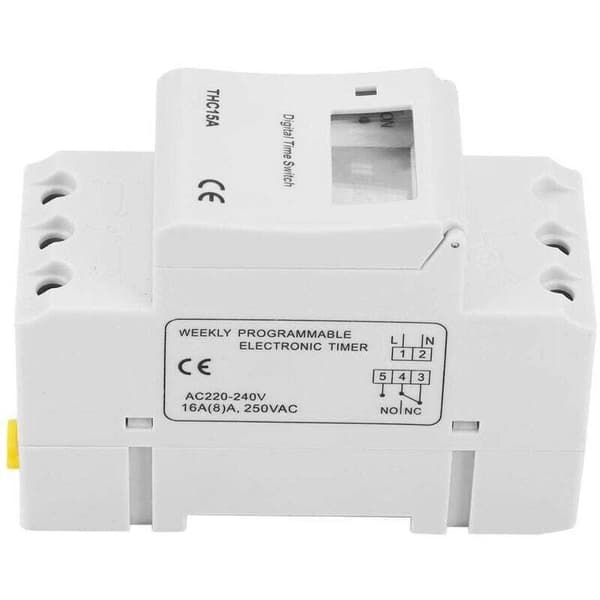 THC15A Digital tidsbryter 220-240VAC 16A Digital programmerbar tidsbryter på DIN-skinne