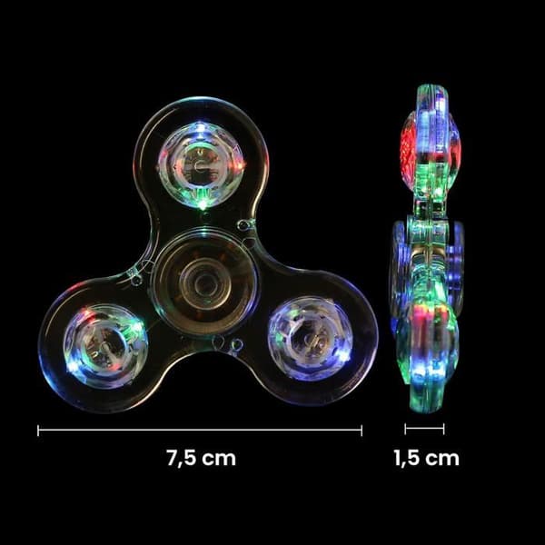 LED Fidget Spinner - 1 kpl - Kristalli ABS - Monivärinen valo - Stressinpoisto ADHD Lapsi Aikuinen - 7