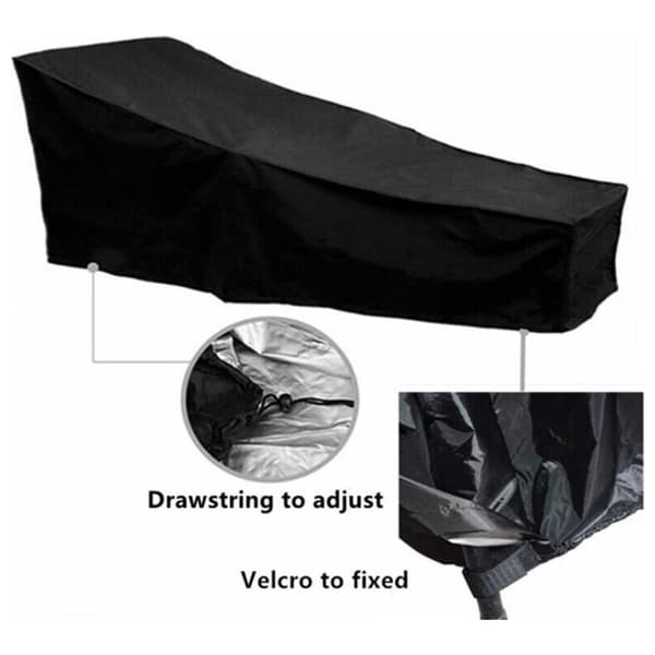 Solstolsskydd, vattentätt skyddsöverdrag för trädgårdsdäckstol 208 x 76 x 41/79 cm