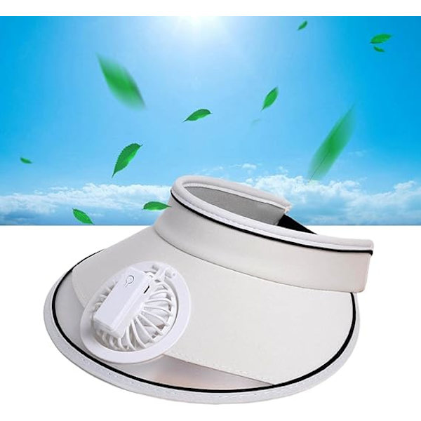 Aurinkolippahattu tuulettimella, aurinkosuojaava tuuletinhattu, aurinkolippahattu tuulettimella tytöille, pojille, matkailuun, retkeilyyn, kalastukseen, urheiluun White