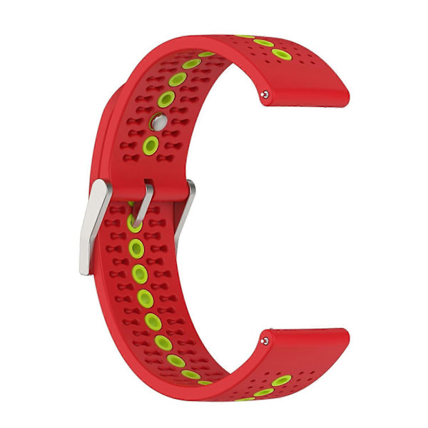 Farverig hul silikonerem til Suunto 9 Peak Red Green