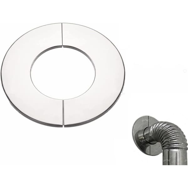 Røykrørrosett, dekkrosett i rustfritt stål, rørhylse, skorsteinshette, ovnsrosett, bunnplate (dekkrosett, DN 100 mm)