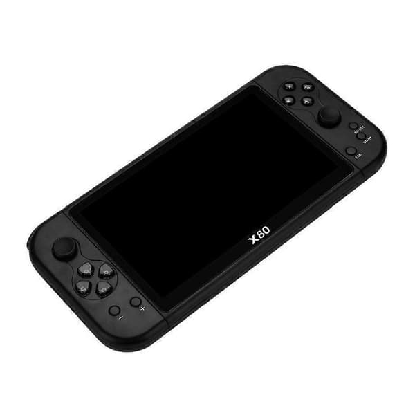 X80 7,0 tums HD-skärm Handhållen Spelkonsol 20000 Spel Videospelskonsol Black