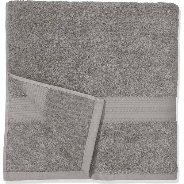 Sæt med 2 badehåndklæder i 100 % bomuld til badeværelset, falmebestandige, bløde og absorberende, 2 badehåndklæder, 70 x 140 cm, grå