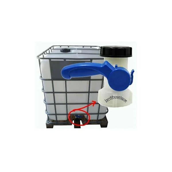 Ventil til IBC tank 1000 liter 2 \" / 62 mm Integreret plastik sommerfuglventil Dn40 (62 mm) (hy)