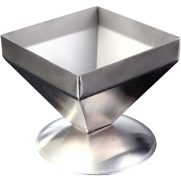 Pyramideform i rustfritt stål for kake, risform, matform, serveringsfat 11x11cm