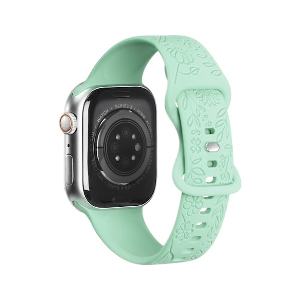 Passar iwatchS9 876SE Apple Watch armband präglat liten ros silikon Solros - Sunflower - azure 38/40/41mm