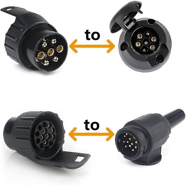 7/13 Tilhengerpluggadapter 7 til 13 Pins Kontaktplugg Hengerfeste 7 Pol til 13 Pins For Bilhenger, Traktor, Campingvogn, Sykkelstativ