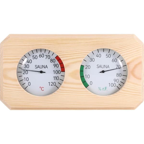 2-i-1 Sauna Termometer, Træ Thermo-Hygrometer, Høj Præcision, Træ Hygrometer til Sauna (Fahrenheit), Sauna og Dampbad Tilbehør