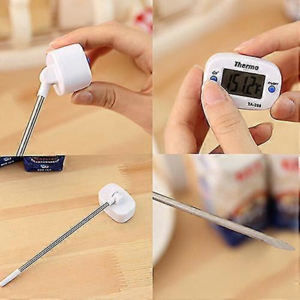 Fiauli Digital LCD Mat BBQ Kött Choklad Ugn Matlagning Sond Termometer