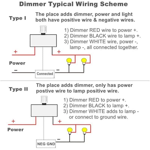 12V DC PWM LED lysdæmperkontakt, justerbar controller til autocamper, båd, trailer, varevogn, til dæmpbar LED, halogen, glødelampe