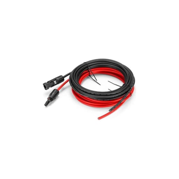 12 AWG solpanelsförlängningskabel med MC4 hon- och hankontakter adapterkit (5m röd + 5m svart)
