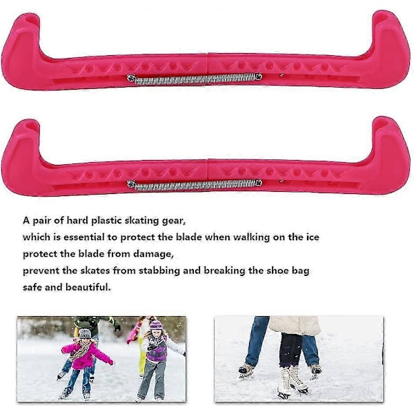 2 stk. Ishockeybeskyttere, Ishockeybeskyttere for skøyteblad Figur Plastbeskytter Justerbar - xinhan Rose pink