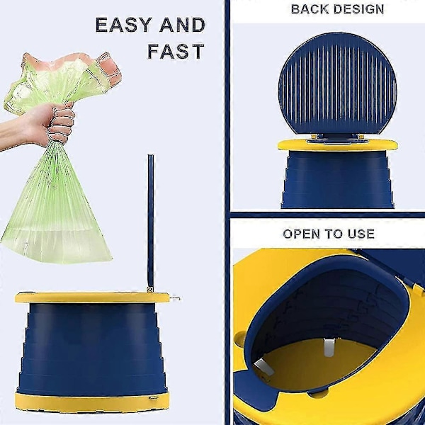 Børns Sammenklappelige Toilet Bærbart Toiletsæde Drenge & Piger Foldbart js blue