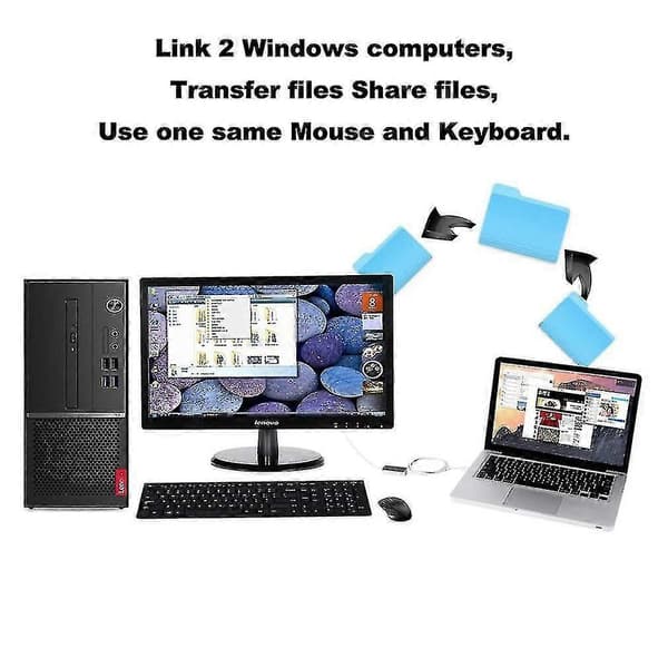 USB-dataoverføringskabel PC til PC for Windows - USB 2.0 datalink PC-koblingskabel TA