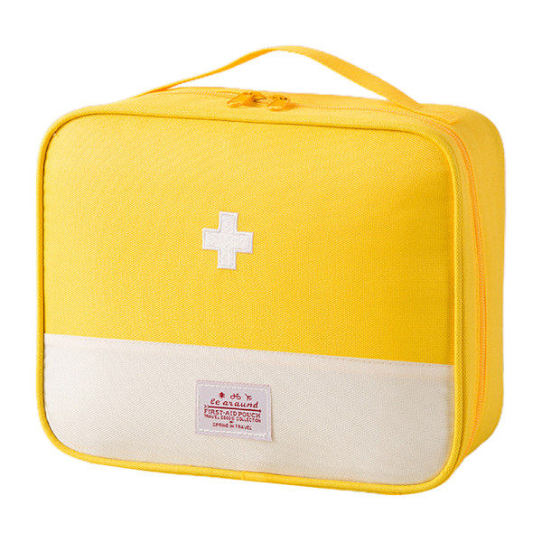 Mini Bärbar Medicinväska Mini Tom Medicinväska Multifunktionell Utomhusväska Yellow Extra Large