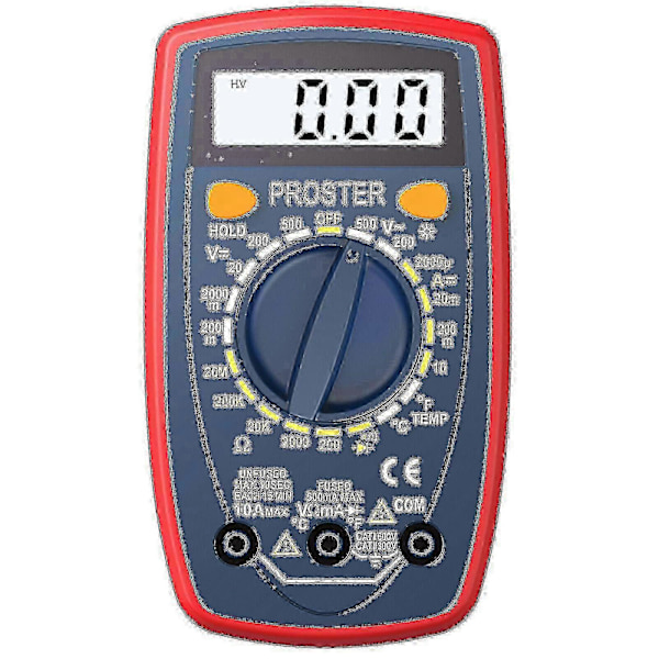 Proster 1999 Lcd Digitalt Multimeter Multi Tester Testledning Baggrundsbelysning Diodetest