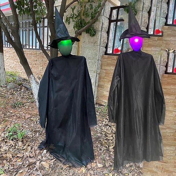 2025 Julepynt Halloween Stemmestyring Induktion Lysende 3 Personer Holder Hænder Heks