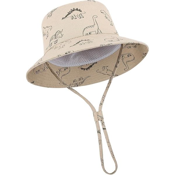 Baby Solhatt Småbarn Solskyddshatt för Baby Pojkar Flickor Barn Sommar Bucket Hatt UPF 50+ Vikbar Strandhatt Khaki