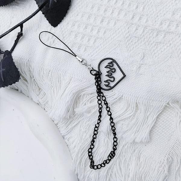 Goth Y2K Mobilberlock – Kawaii Nyckelring för Väska, Gitarrrem Lanyard Pärlad – Välj Stil null - Style 3