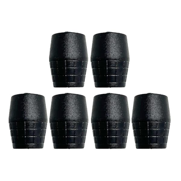 6x Mikrofonstativ Gummifotputer Gummideksel Black for Tube Dia 22mm
