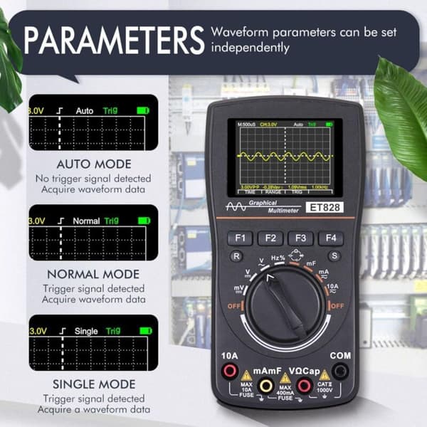 Professionel LED Multimeter Oscilloscope 2,4-tommer farveskærm ET828 Høj opløsning 2,5 Sampling Timer MSPS TEST Intelligent Digital
