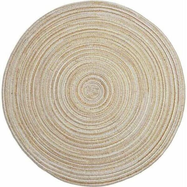 6 pyöreän, pestävän ja lämmönkestävän pöytätabletin setti (beige)