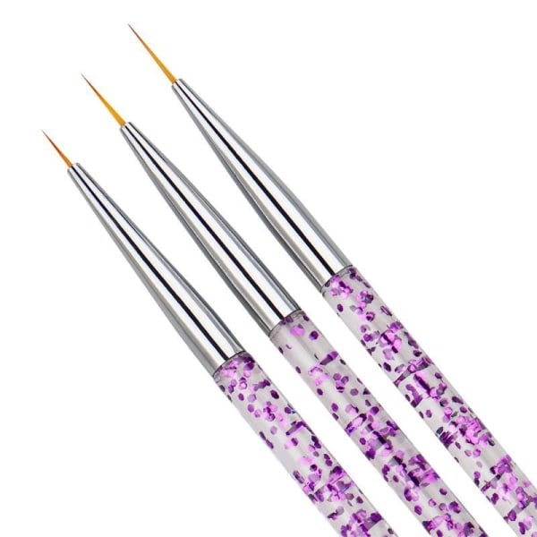 3 kynsiharjaa kynsikoristeluun purple