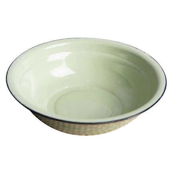Skål Holdbar Vintage Emalje Multifunktionel Suppetallerken til Køkken Green 20 cm