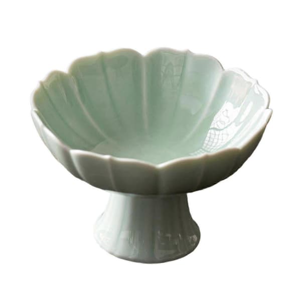 Keramisk fruktskål med fot, dessertutstillingsstativ for stue og spisebord Light Green