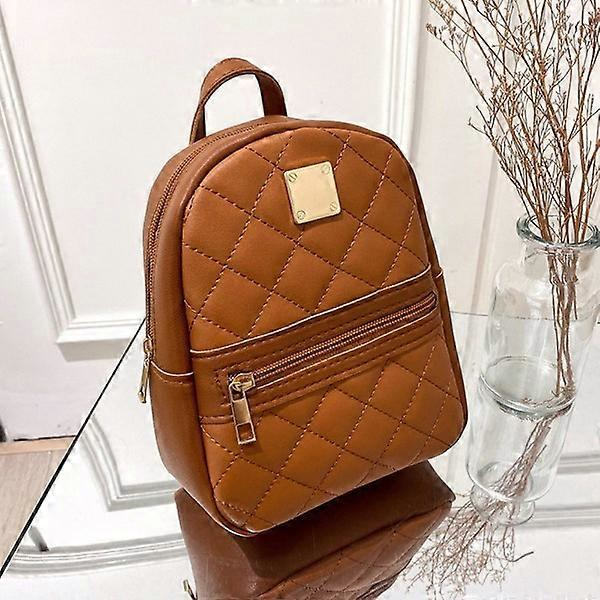 PU Läder Axel Mini Liten Ryggsäck Multifunktion brown