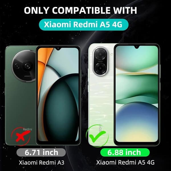 Xiaomi Redmi A5 4G Pung Etui - 1 Enhed - Sort PU Læder - RFID Stødsikker Magnetisk - Bilholder