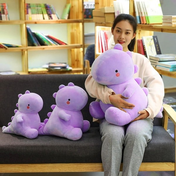 Søte Dinosaur Plysj Dyr, Fet Dinosaur Plysj Dyr Dukker, Myk Plysj Fyllt Dyr Dino Plysj, Bursdagsgaver 12 Tommer Purple