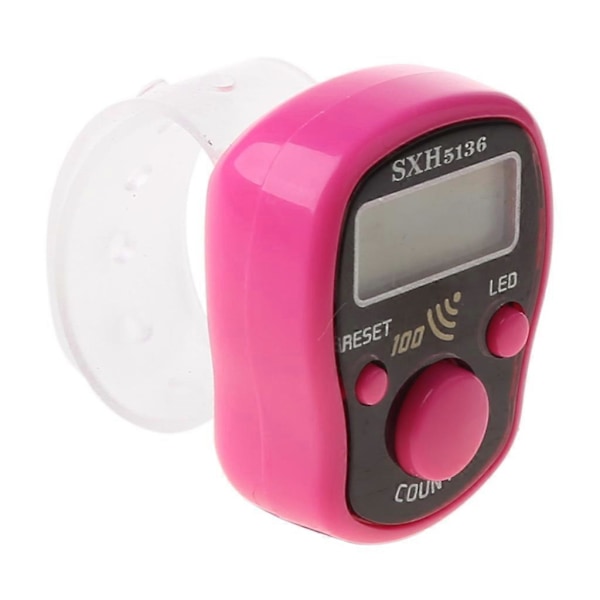 Bærbar Digital Elektronisk Håndledstæller med LED-lys & Lyd Finger Værktøj Pink