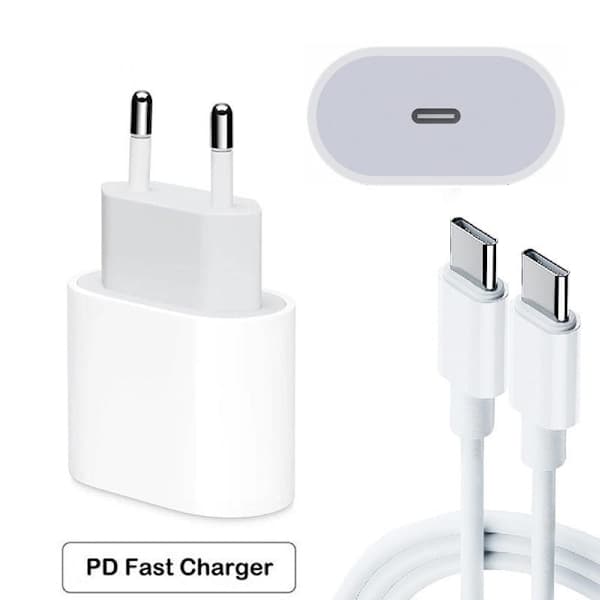 2-pak Samsung Hurtiglader - Adapter & Kabel 20W USB-C 2m
