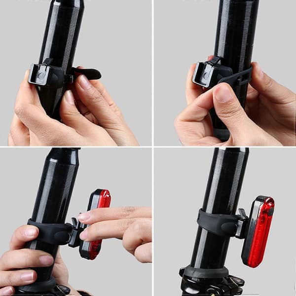 USB Genopladeligt LED Cykelbaglys 2 Pak, Lys Cykel Bageste Cykelsikkerhedslygte