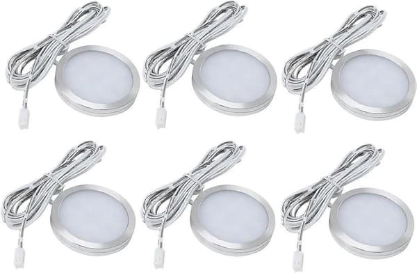 6 st Interiör LED Spot Light 12V 3W Infälld Tak Down Light för RV Husbil Van Husvagn Båt Varmvit