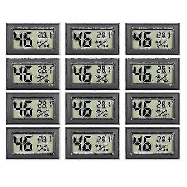 12-pack Digital Hygrometer Termometer - Mini Inomhus Luftfuktighet/Temperaturmätare