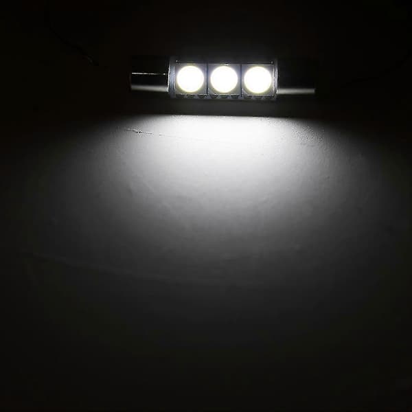 10 stk. LED-pære Vanity Mirror Light 3-smd 29-30mm 6641 Sikring Solskjermlampe Hvit